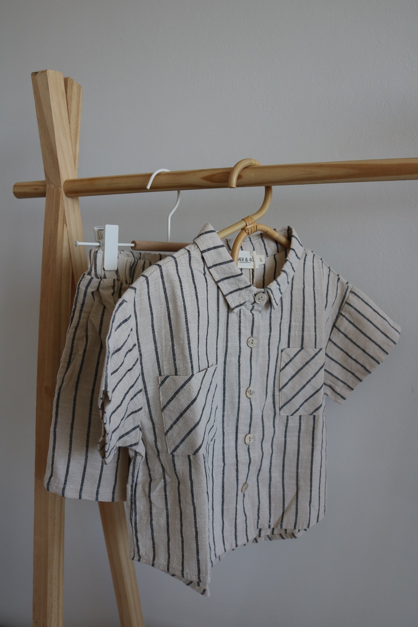 Stripe Shirt and Short Set