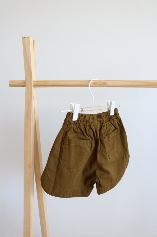 Cotton Shorts in Khaki