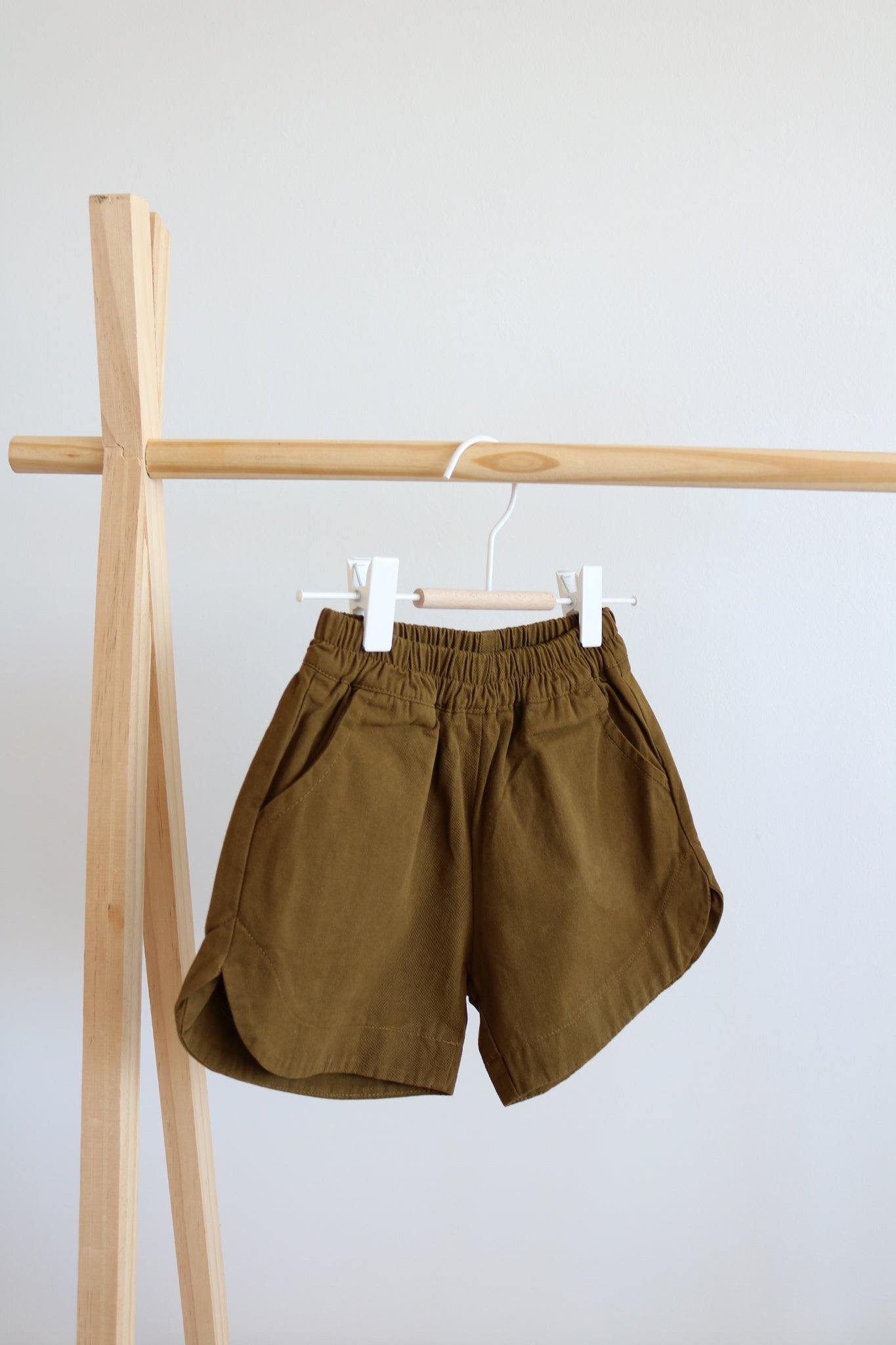 Cotton Shorts in Khaki