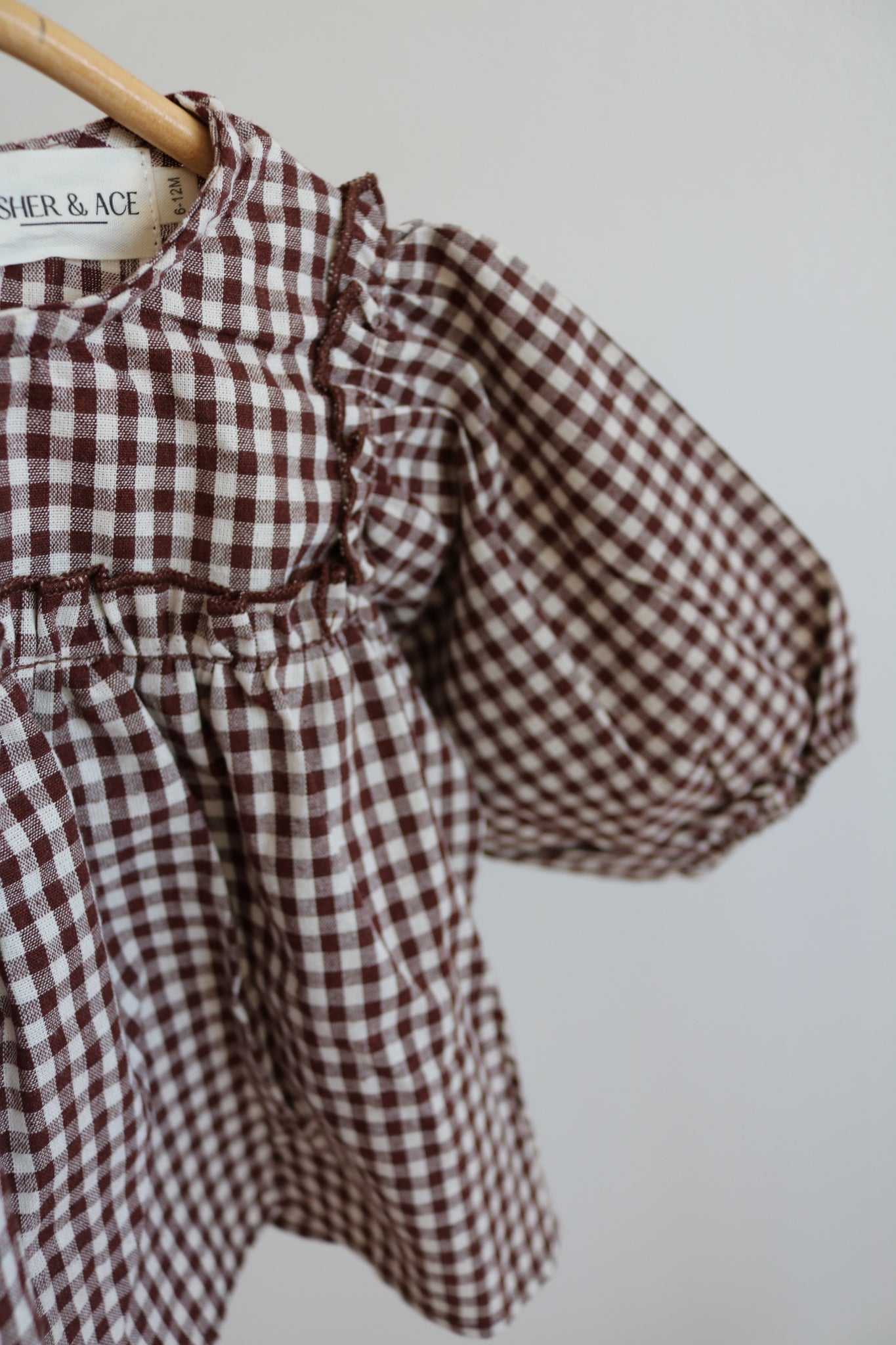 Cotton Gingham Set in Coffee
