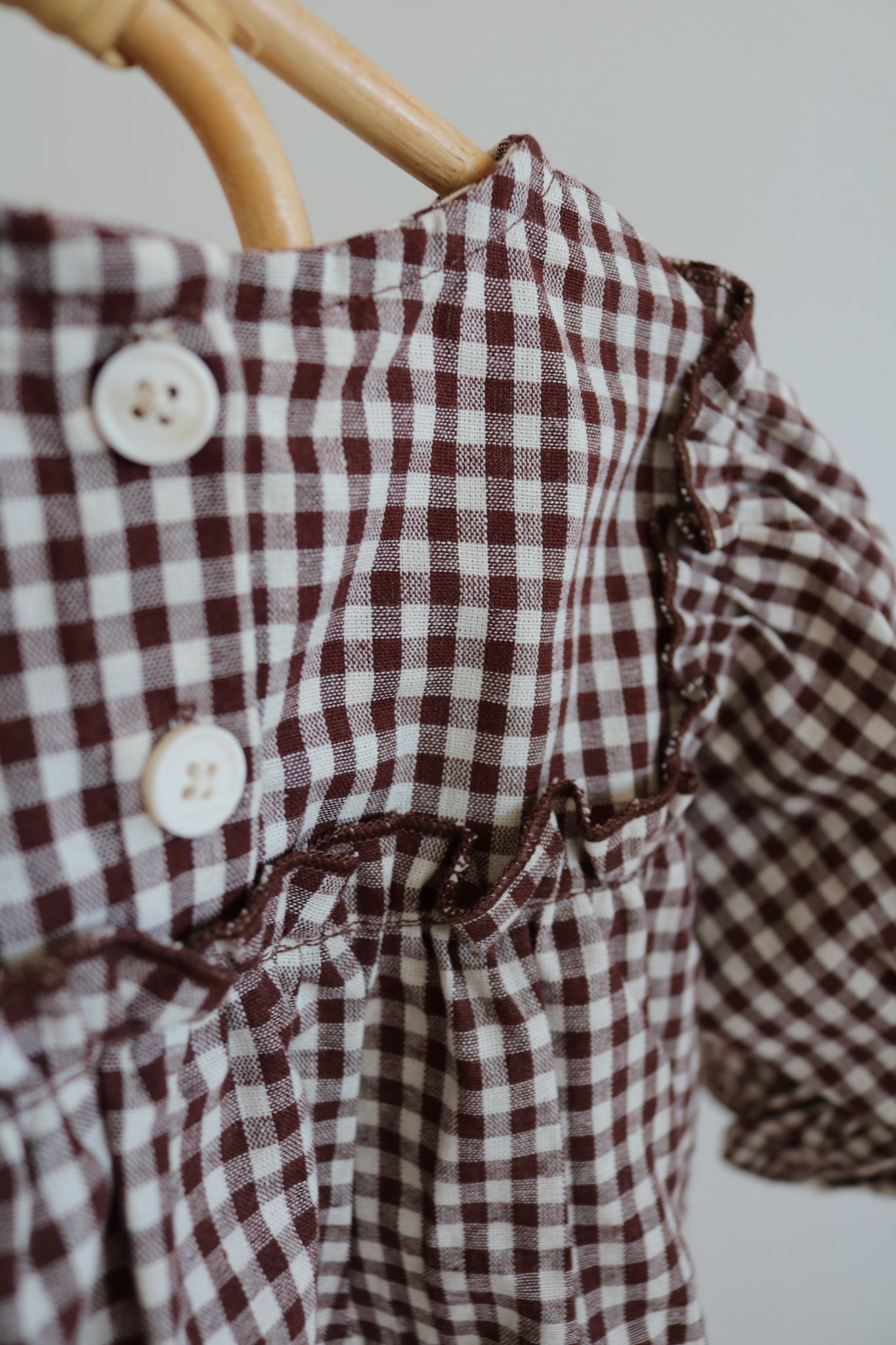 Cotton Gingham Set in Coffee
