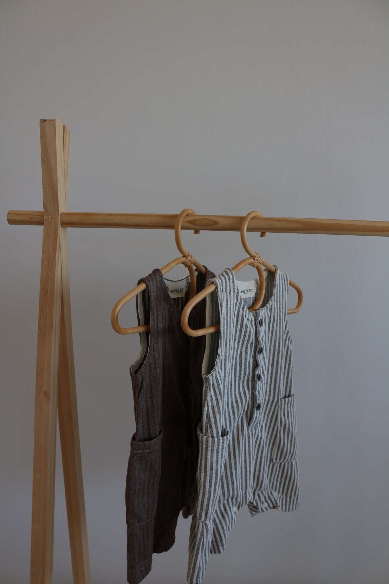 Rope Stripe Romper in Mocha