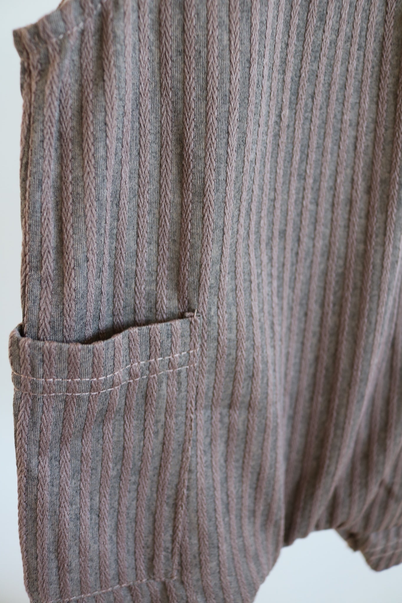Rope Stripe Romper in Mocha