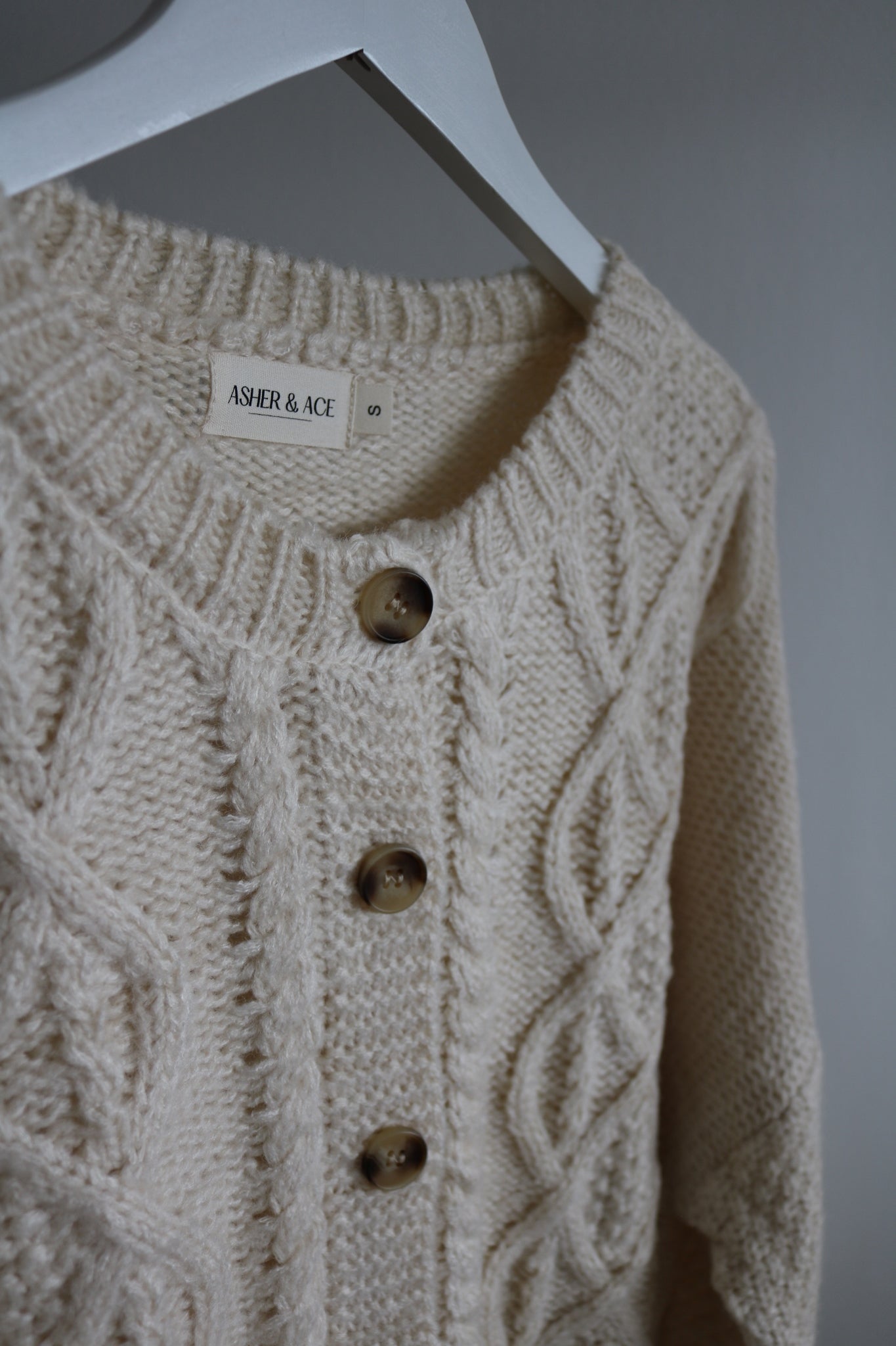 Knitted Cardigan in Ivory ~ Adults