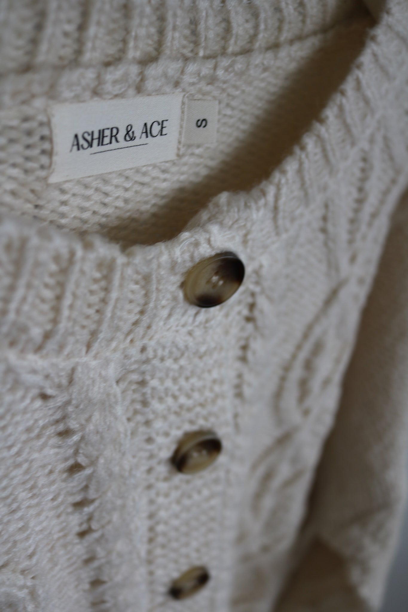 Knitted Cardigan in Ivory ~ Adults