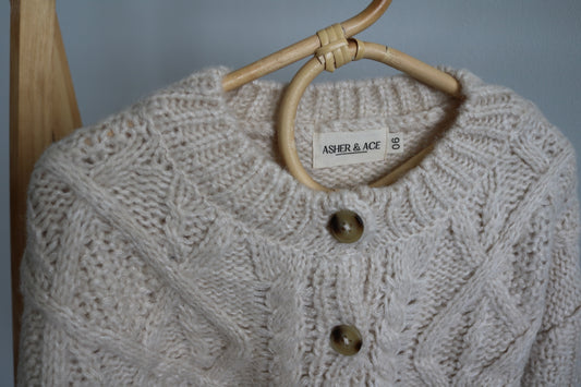 Kids Knitted Cardigan in Ivory