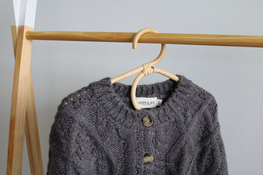 Kids Knitted Cardigan in Charcoal