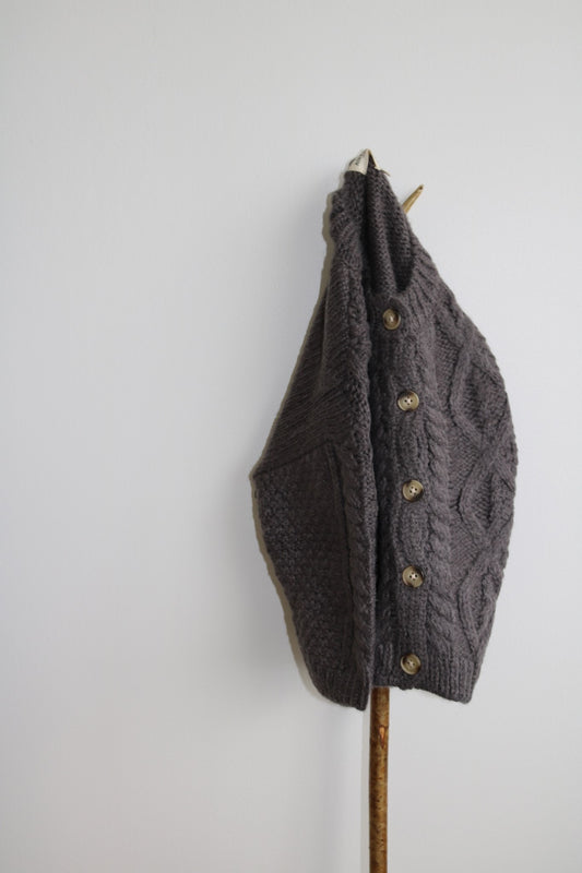 Kids Knitted Cardigan in Charcoal