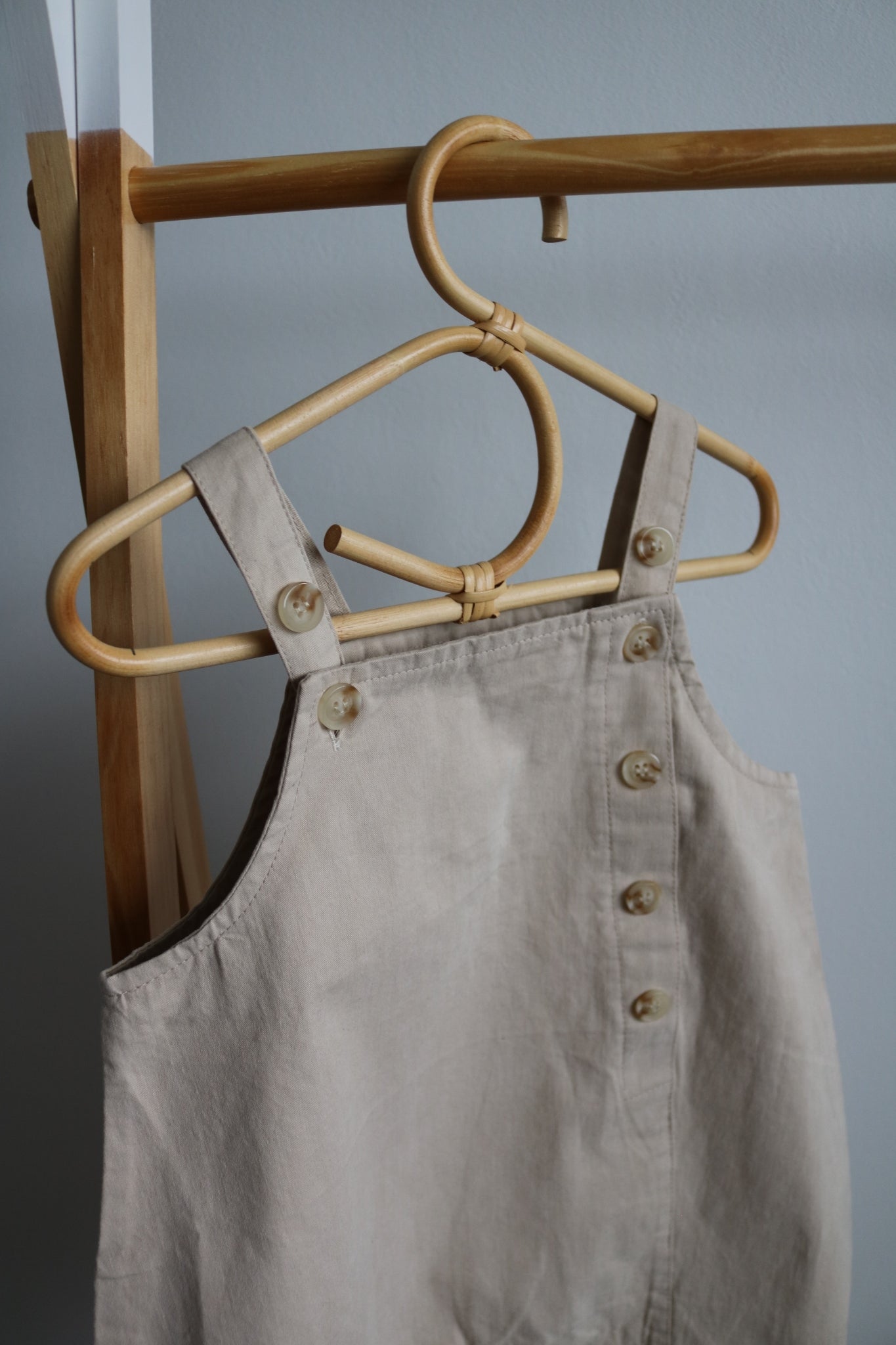 Baby Dungarees in Latte