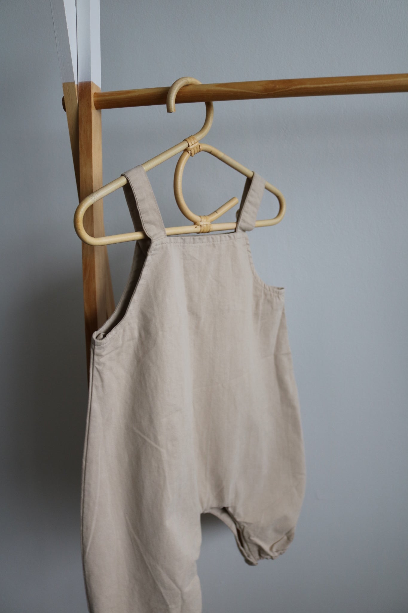 Baby Dungarees in Latte