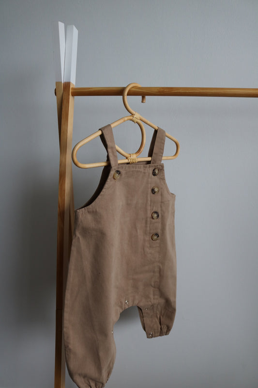 Baby Dungarees in Mocha
