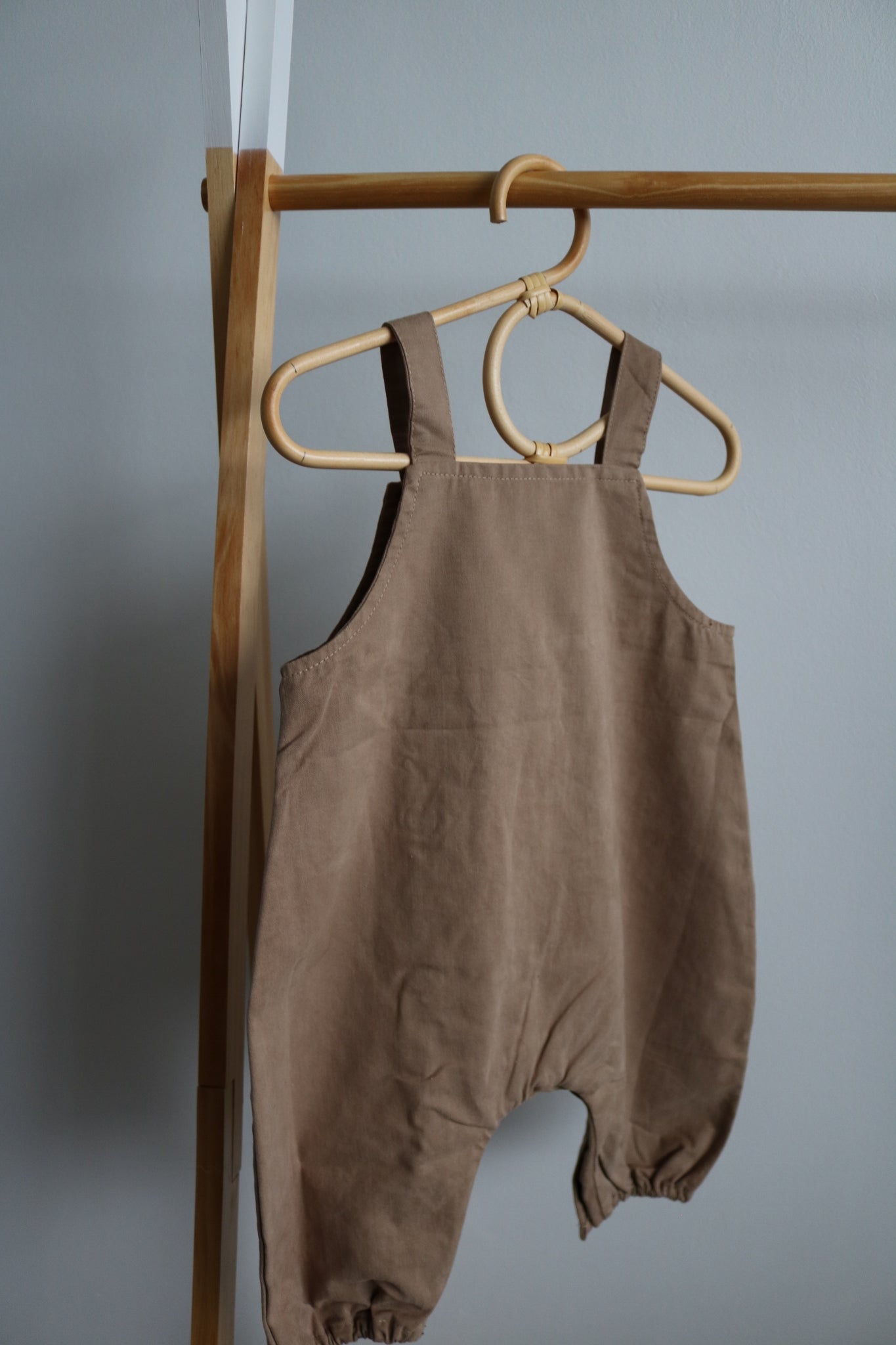 Baby Dungarees in Mocha