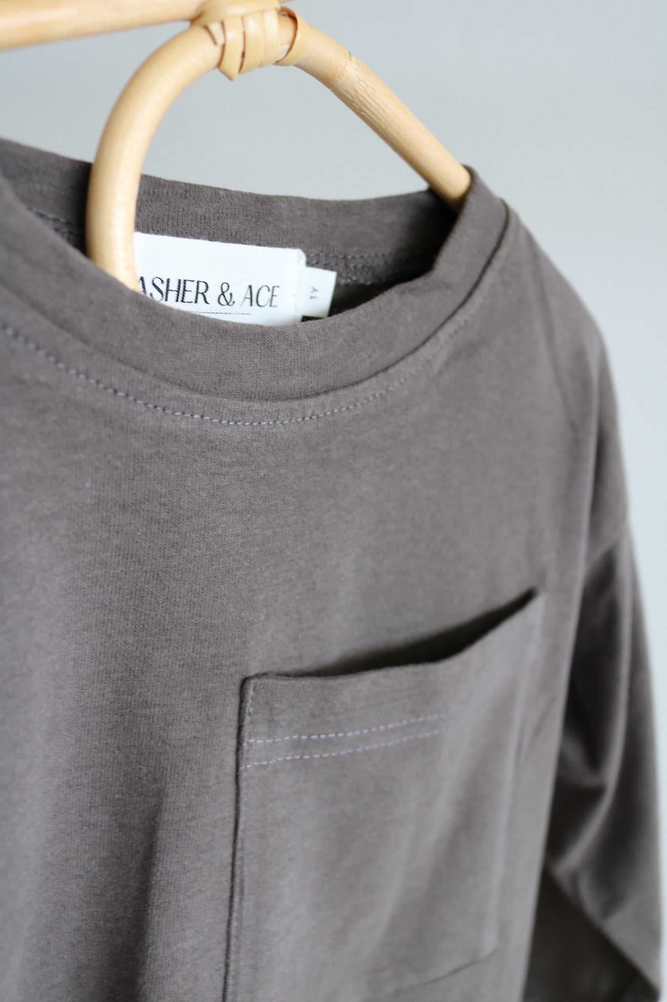 Oversized Pocket Tee in Charcoal