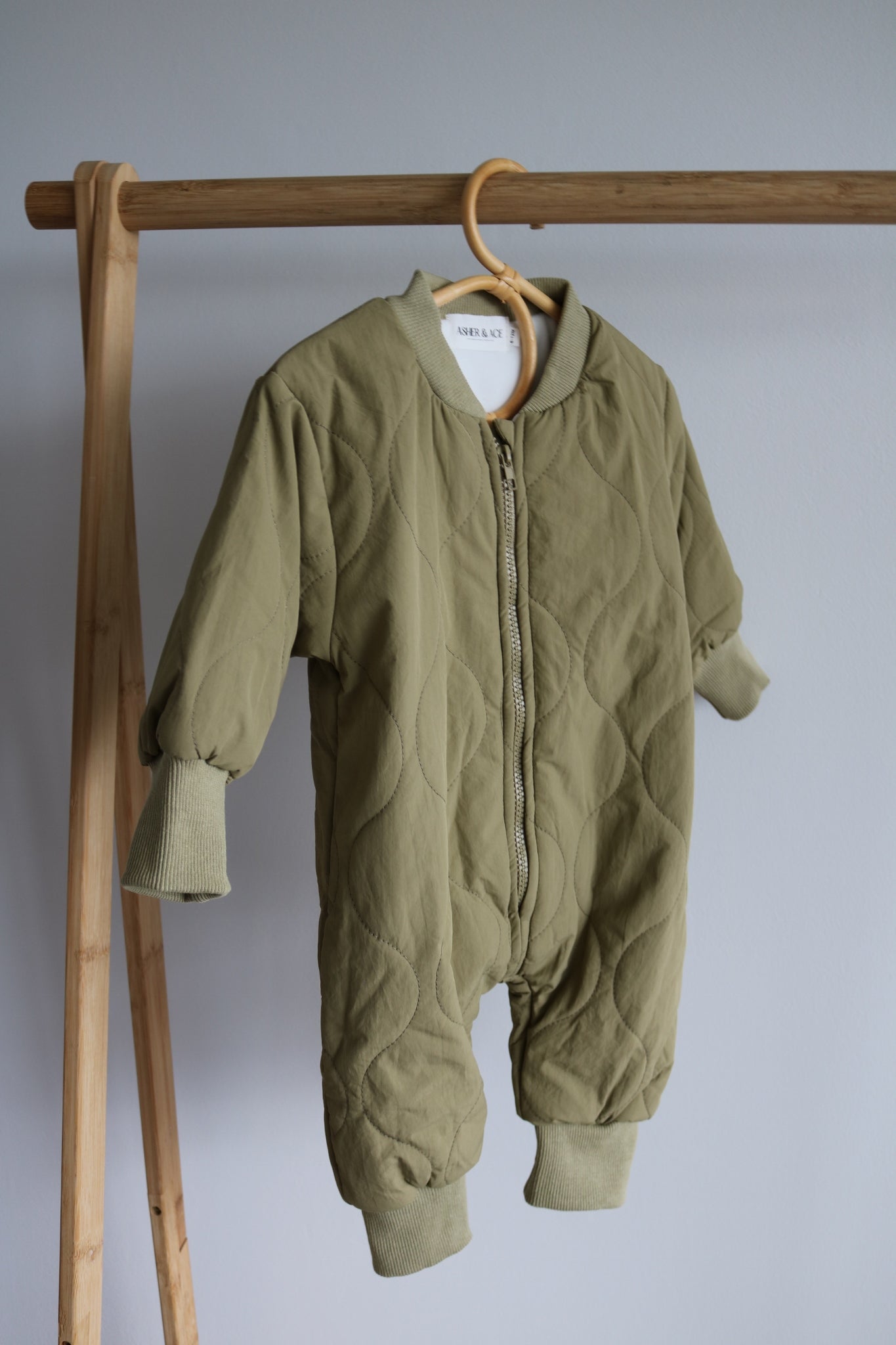 Baby Quilted Snowsuit in Khaki