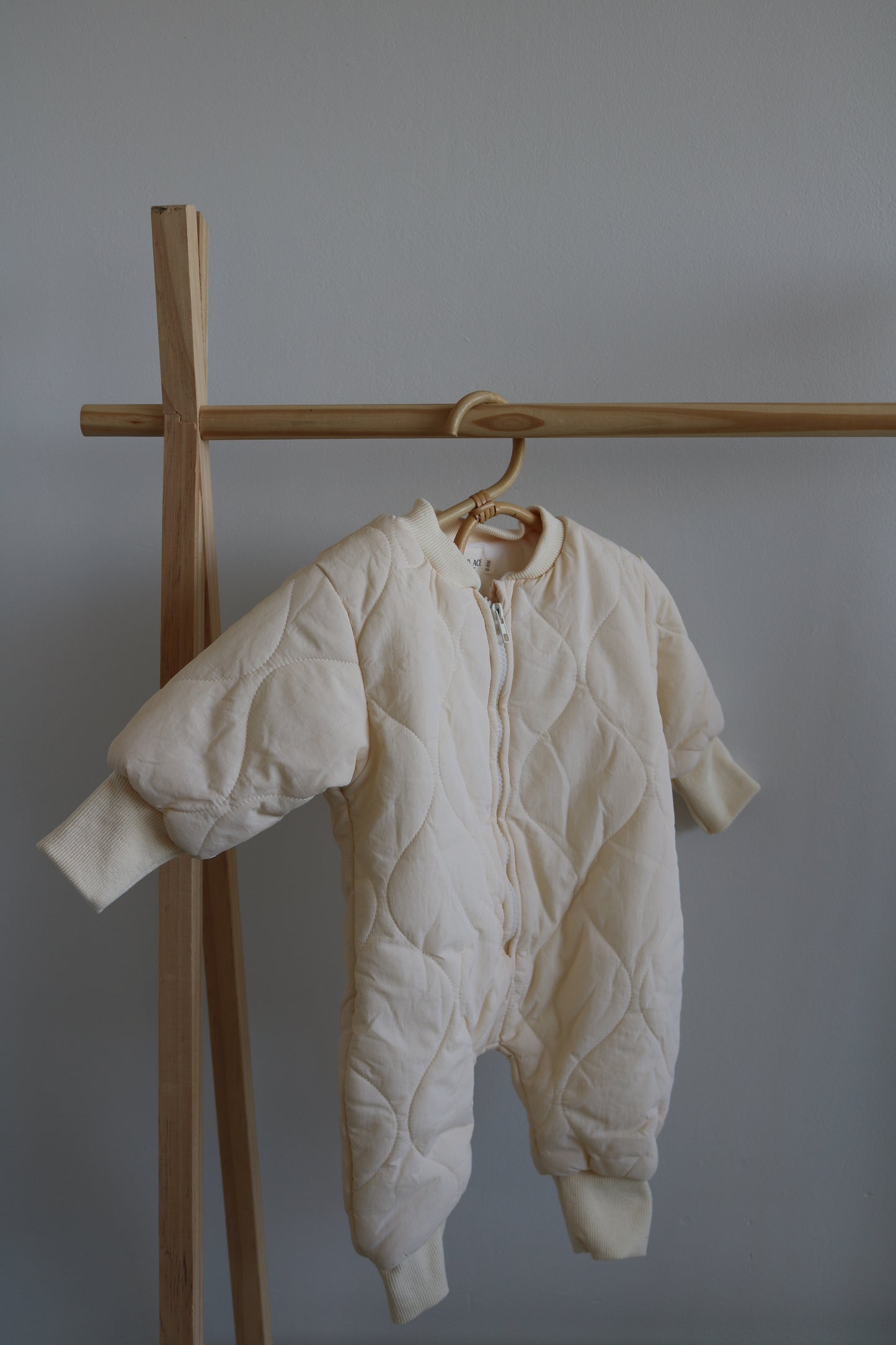 Baby Quilted Snowsuit in Ivory