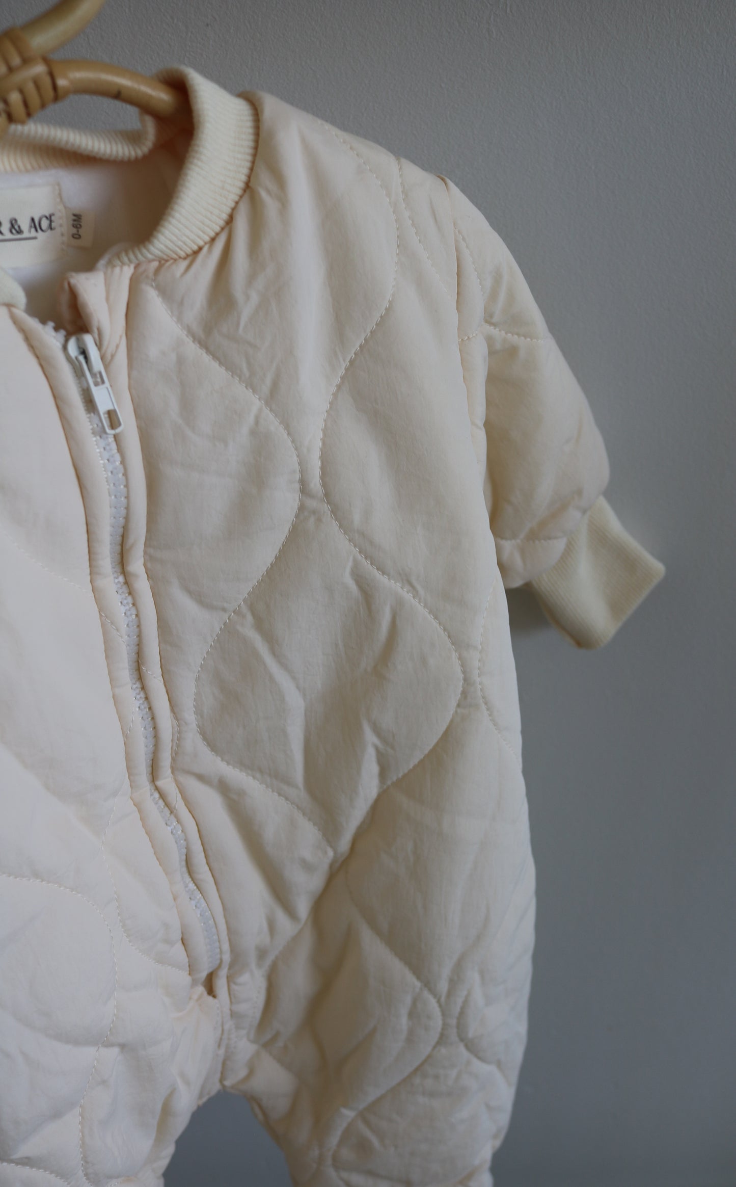 Baby Quilted Snowsuit in Ivory