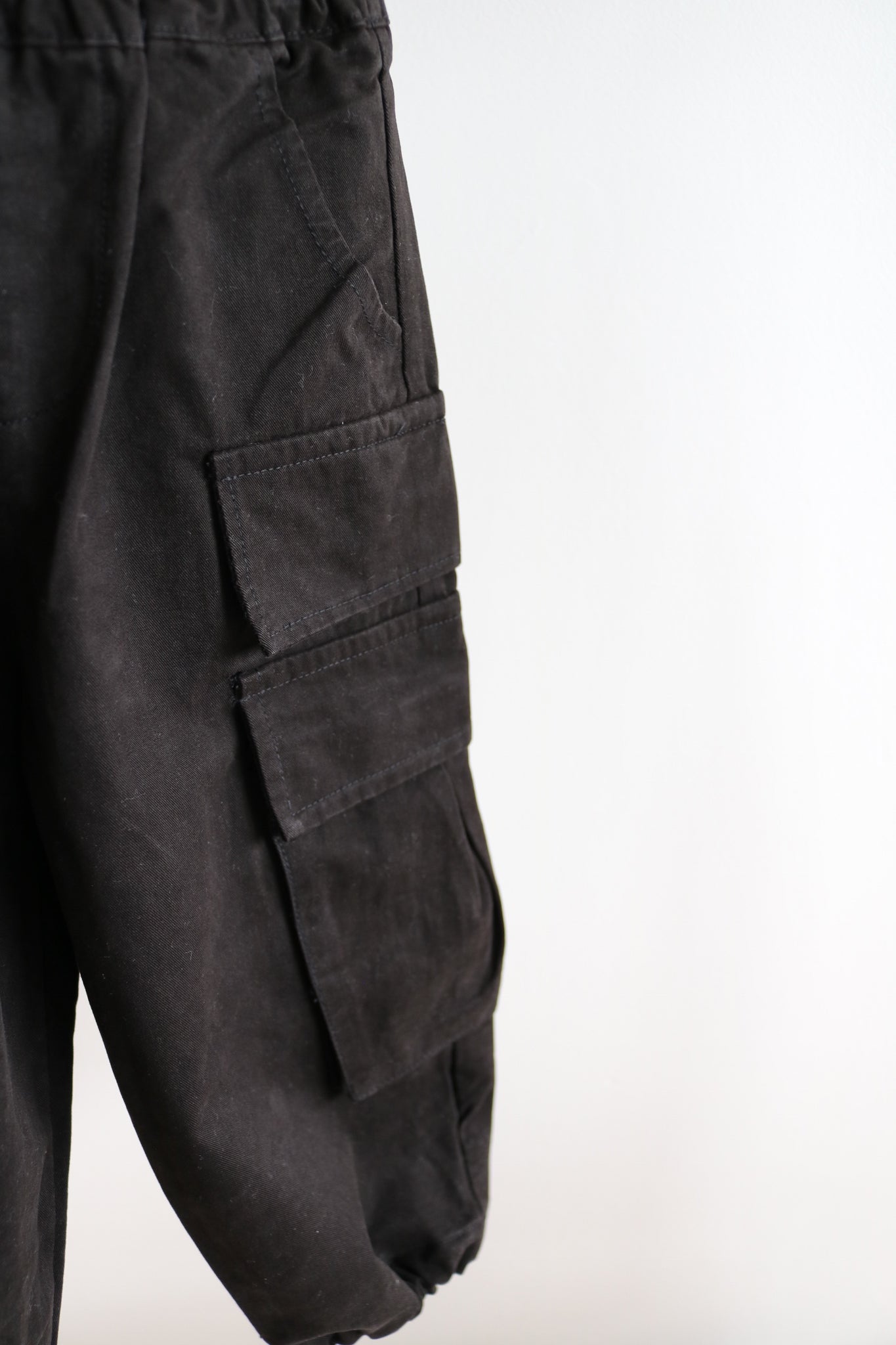 Kids Cargo Trousers in Black