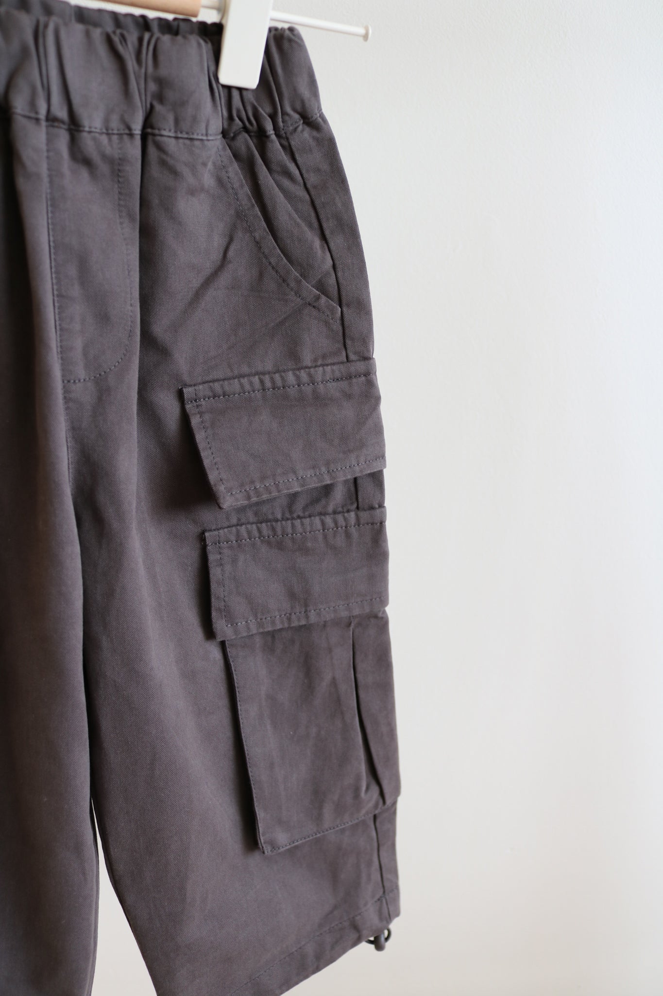 Kids Cargo Trousers in Charcoal