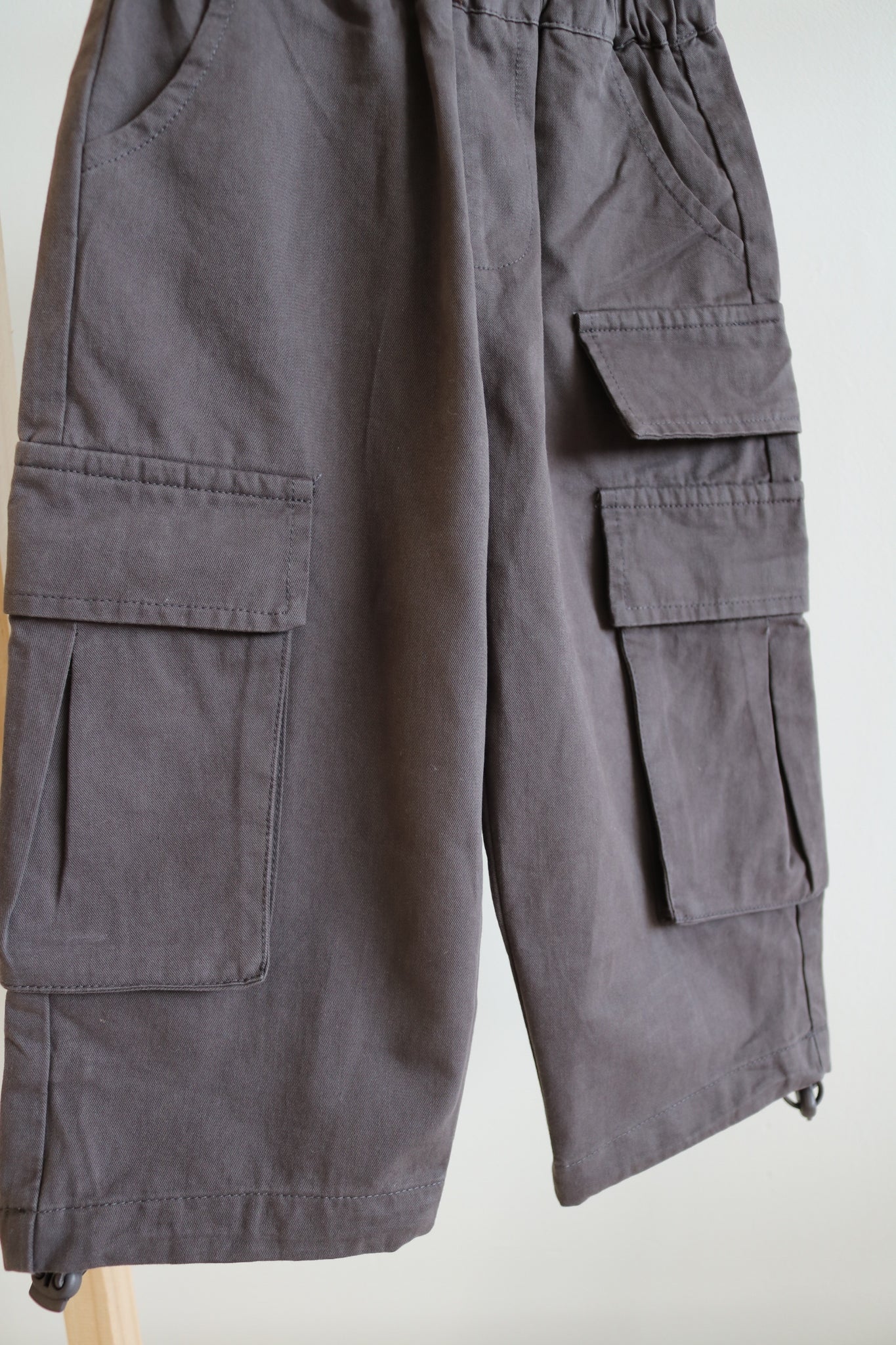 Kids Cargo Trousers in Charcoal