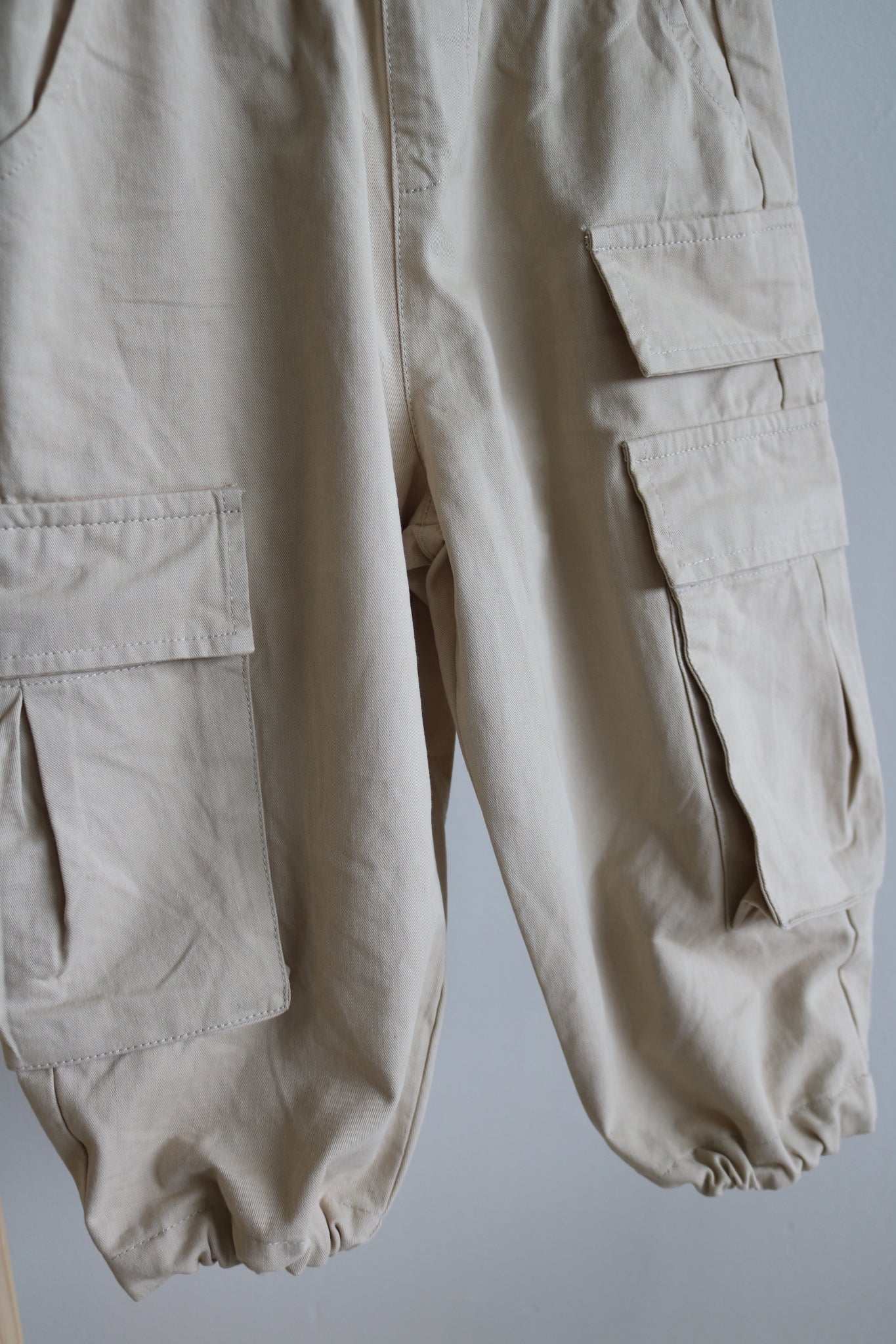 Kids Cargo Trousers in Beige