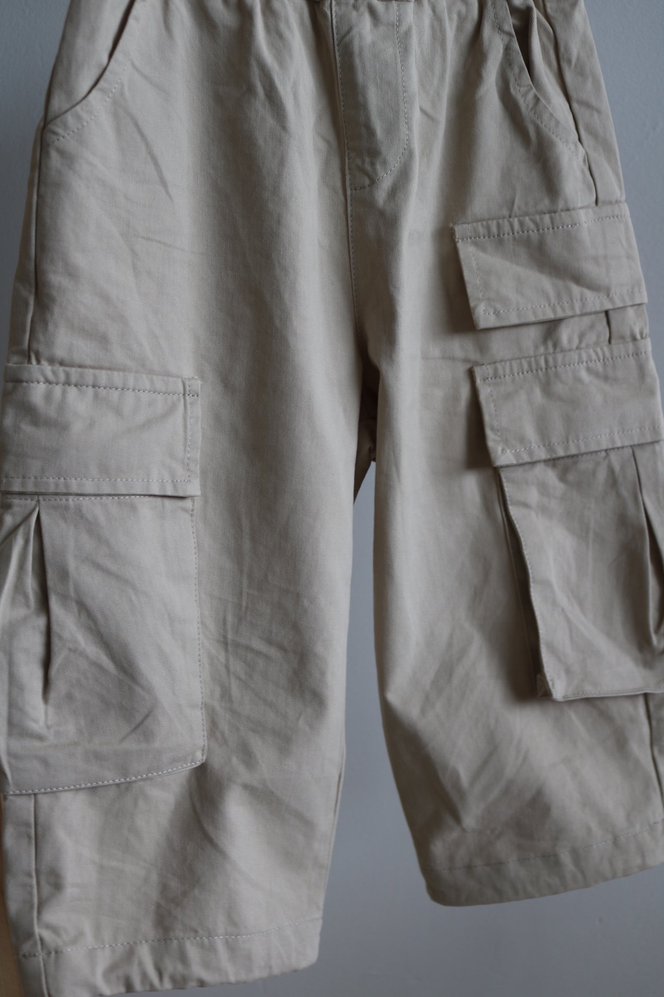 Kids Cargo Trousers in Beige