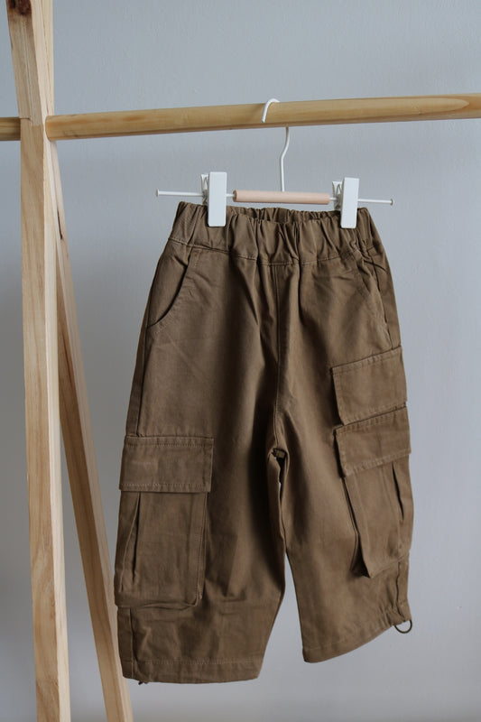 Kids Cargo Trousers in Camel