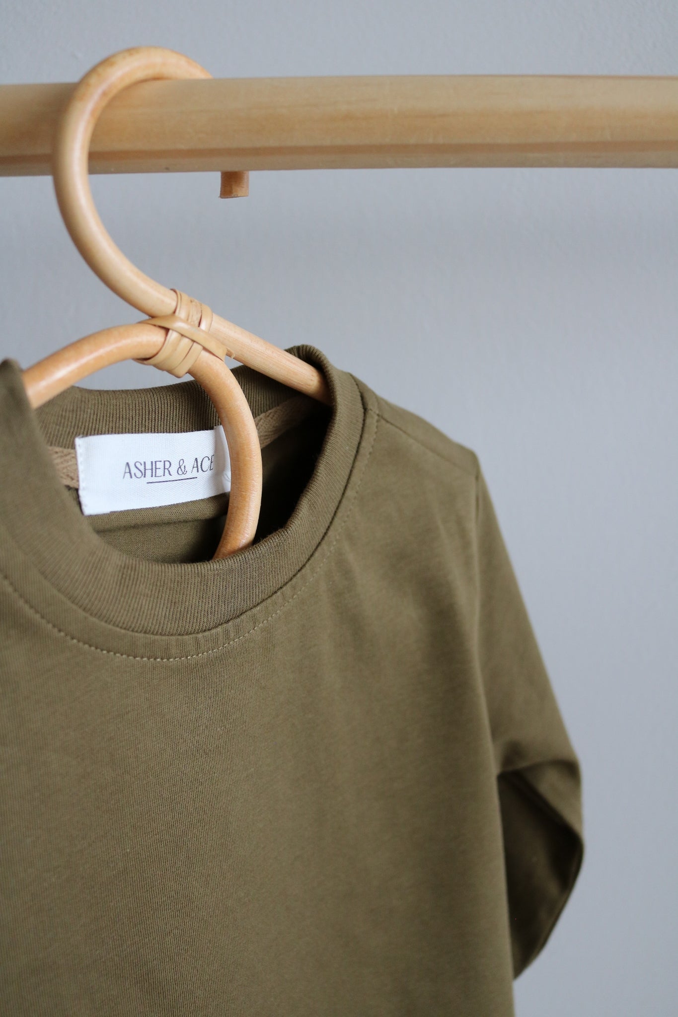 Kids Cuffed Long Sleeve Top in Olive