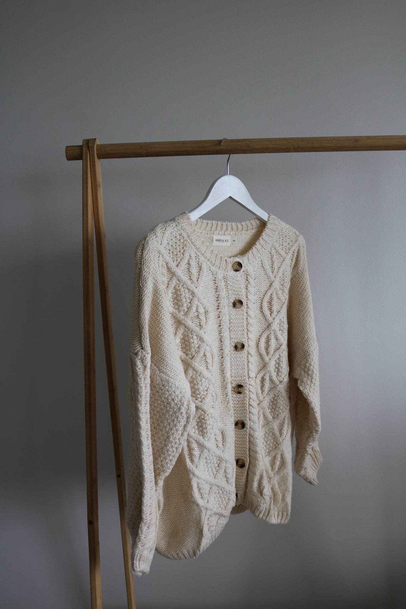 Knitted Cardigan in Ivory ~ Adults