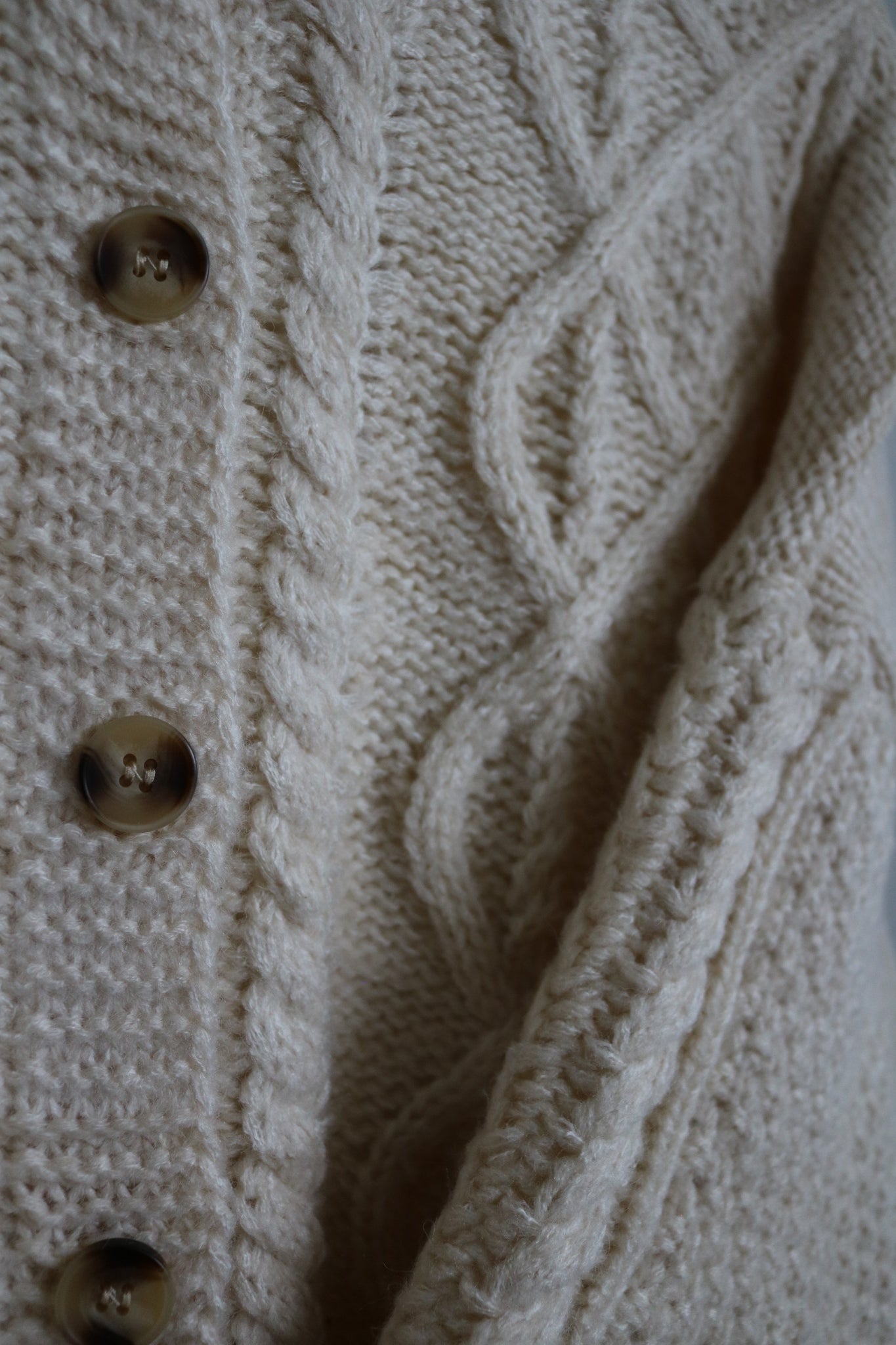 Knitted Cardigan in Ivory ~ Adults