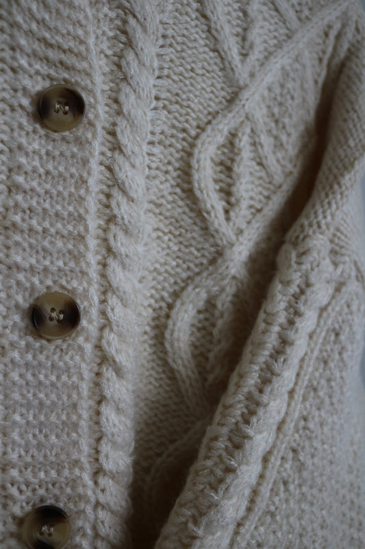 Knitted Cardigan in Ivory ~ Adults