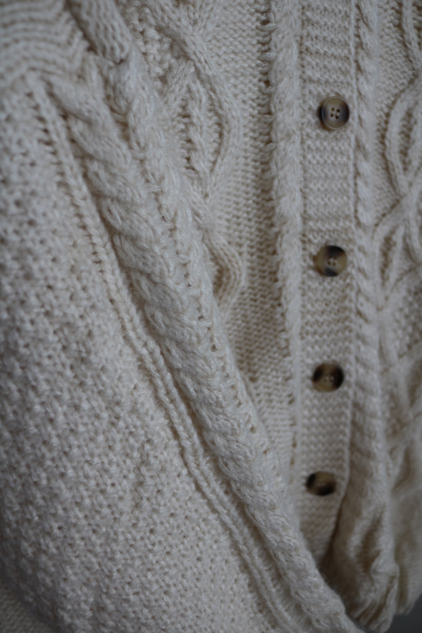 Knitted Cardigan in Ivory ~ Adults