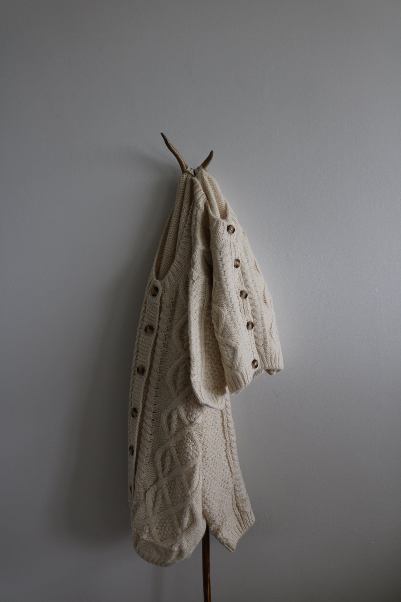 Knitted Cardigan in Ivory ~ Adults