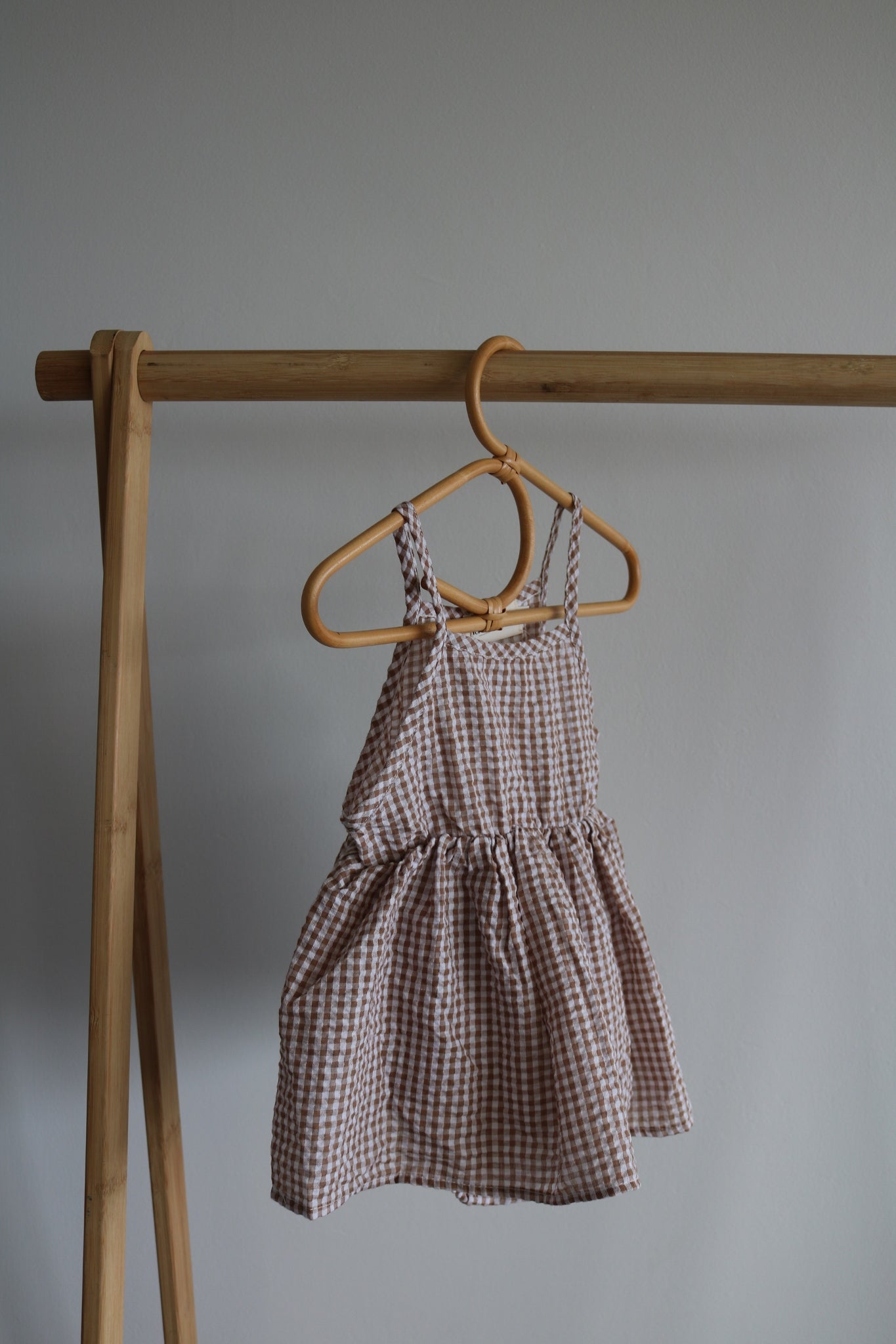Gingham Dress with Sun Hat