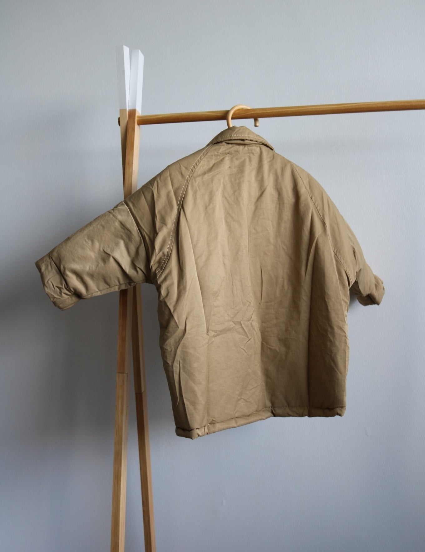 Padded Trench Coat in Beige