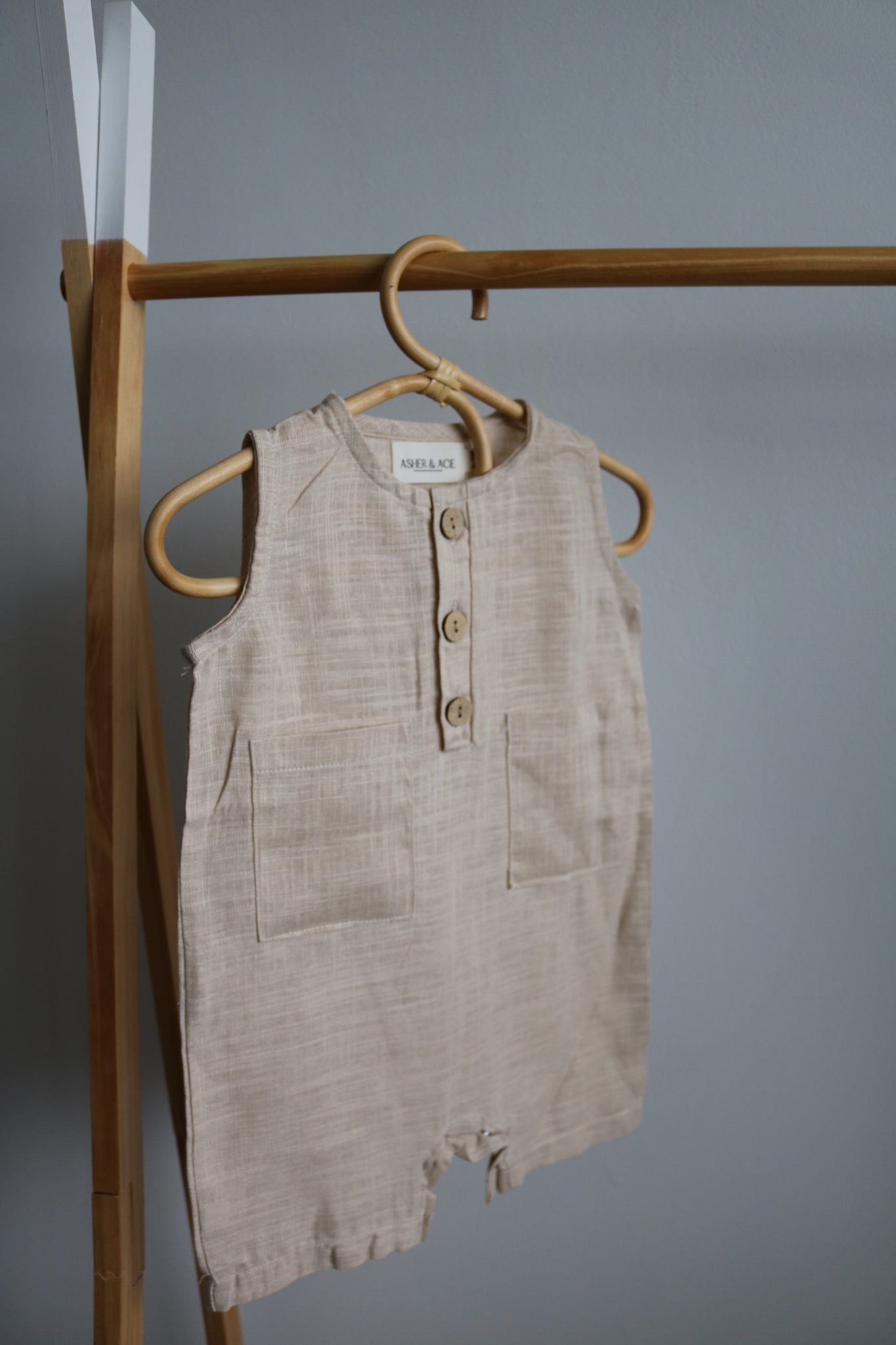 Sleeveless Linen Jumpsuit in Oatmeal