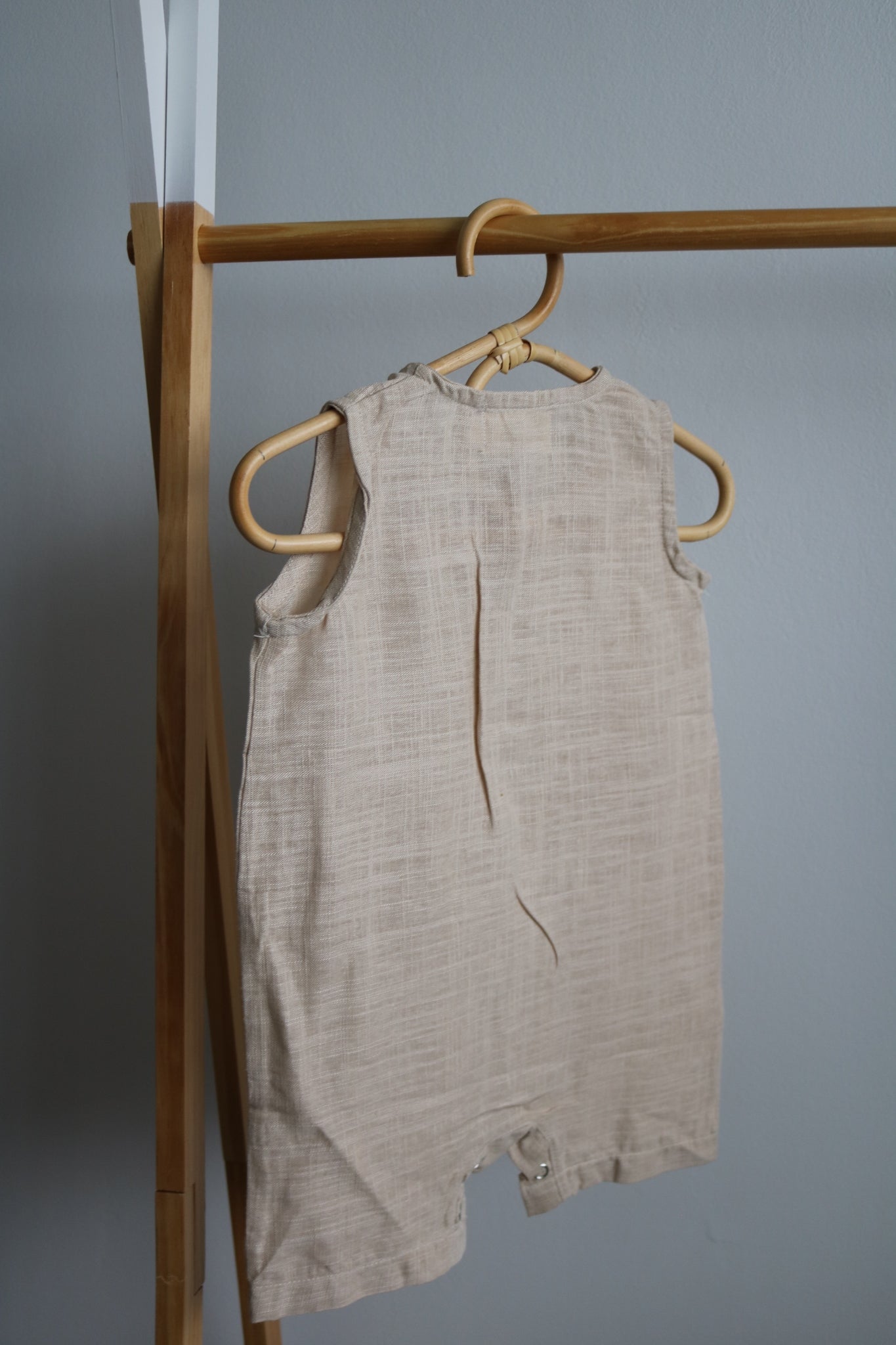 Sleeveless Linen Jumpsuit in Oatmeal