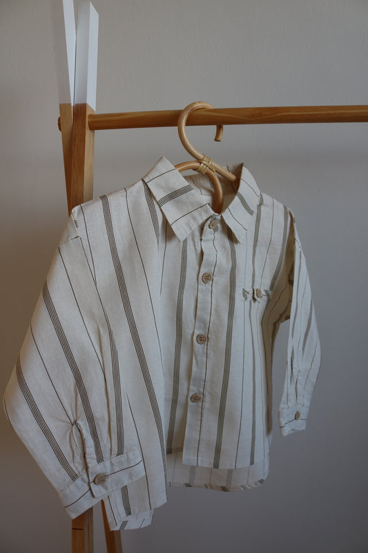 Cotton Blend Shirt in Stripe