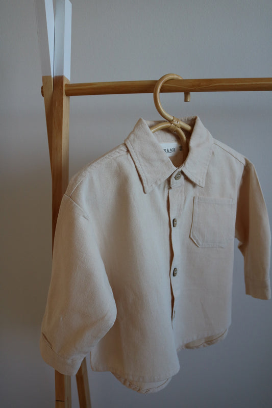 Cotton Blend Shirt in Cream