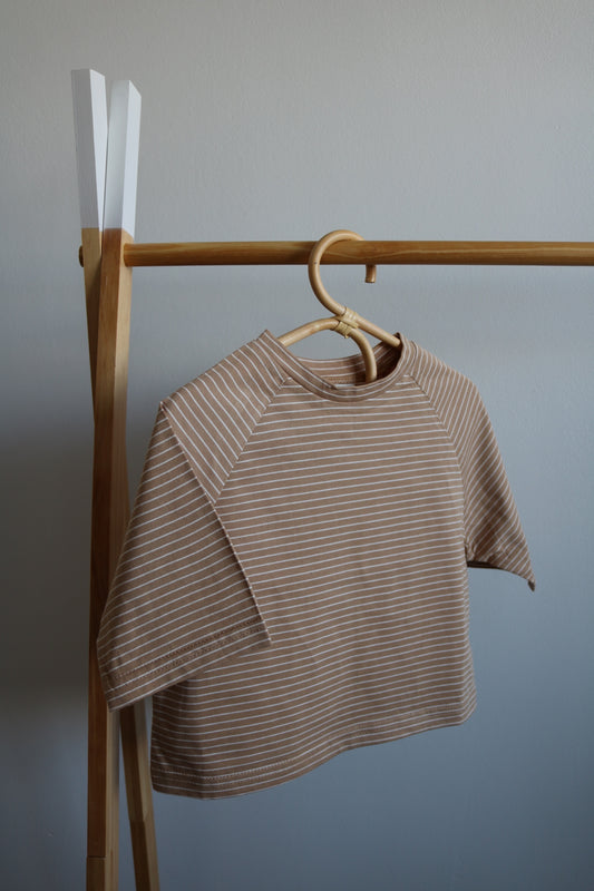 Striped Tee in Light Brown